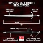 Honshu Single-handed Broadsword   1060 Carbon Steel Blade   Black Tpr Handle