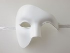 Phantom Of The Opera Masquerade Mardi Gras Costume Half Mask Blank Plain White