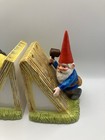 Vintage Gorham Unieboek B v  1980 Gnome   Bird Ceramic Bookends Made In Japan