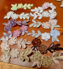 Embroidered Applique Flower 1x2 5  Hand Sewn Beads 5pcs Clearance Sale