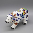 Native American Beadwork-large Beaded Polar Bear By Denise   Faron Gchachu-zuni