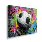 Soccer Canvas Wall Art Sports Painting Soccer 16l  X 12w  Graffiti Soccer