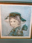 Edna Hibel - Butterfly On Shoulder - 2 Artist Proofs Very Rare Ltd Edition