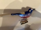 2 Vintage Mercury Glass Clip Sparkley Birds Plume Tail Owc Ornament
