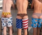 Funny Men s Swim Trunks Fake Thong Illusion Beach Shorts Novelty Prank Gift