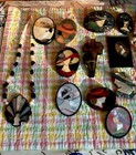 Lot 17 Vintage 1980s Lee Sands Inlay Mosaic Necklaces   Brooches  Most Are New  