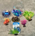 1 Gallon Plastic Led Fish Bowl Aquarium Tank Starter Kit Betta Goldfish