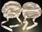 Lot Of  2  100  Pure Mulberry Silk Sleep Caps  bonnets  With Elastic   Tie  new 