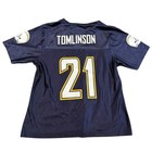 Nfl San Diego Chargers Ladainian Tomlinson 21 Womens Jersey Navy Blue Medium