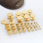 2pcs Surgical Steel Screw Flat Back Disc Stud Earrings Dot Earring For Women Men