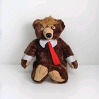 Donald Trump Trumpy Bear Deluxe Attached Usa Flag Cape Teddy Plush New 22 Inch 