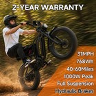 E-bike Bluvall 31 Mph 20  Fat Tire 48v High Spec Hydraulic Brake Full Suspension