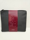 Tumi For Delta Amenity Kit Black Zipped Small Travel Pouch Bag Case Soft Shell