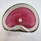 Vtg Mcm Murano Art Glass White Gold Foil   Pink Art Glass Decorative Bowl dish