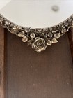 Vintage Oval Matson Mirrored Vanity Tray With Ornate Rose Filigree