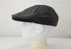 Harley Davidson Cap Black Leather Newsboy Cabbie Hat M Embroidered Logo 