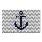 Navy Blue Nautical Anchor Waterproof Door Mat 17  30 Inch coastal Non Blue-1