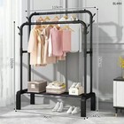Heavy Duty Clothing Garment Rack Sturdy Clothes Organizer Double Rails Hanger