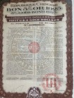     1925 China Government Us 50 Gold Loan Bond With Coupons - Uncancelled                           