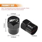 4pcs Metal Car Tire Valve Stem Caps  Aluminum Alloy 0 5  0 37 Inch  Black 