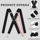 Mens Braces Suspenders Black X-shape Heavy Duty Biker Snowboard Trousers Unisex