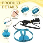 Adjustable Bird Harness Leash  Anti-bite  S  Blue