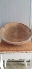Antique Wooden Dough Bowl Hand Carved Large Rustic Bread Bowl 35 Cm Vintage Deco