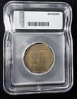 1943 Wwii Belgian Congo Brass 2 Francs African Elephant Coin - Icg Au55