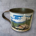 Vintage Bonanza Tin Litho Ponderosa Ranch Cup Mug 1960 s Used