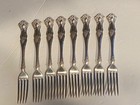 1847 Rogers Bros Silverplate 8 Forks    vintage    Grape Pattern Ex Condition