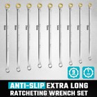 Us Stock Duratech Extra Long Anti Slip Ratcheting Wrench Set 9 Pc Metric