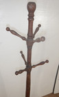 Antique Oak Clothes Tree Victorian Gothic Era