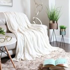 Cut Plush Fleece Throw Blanket Lightweight Super Soft 50x60 White