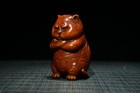 Antique Decor Wooden Tiger Statue Carved Wood Carving Boxwood Sculpture Art Gift