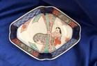 Japanese Meiji Imari Arita Porcelain Hand Painted Octagonal Snack Bowl Kabuki