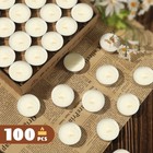 100 Pack Paraffinfree Unscented Natural Soy Wax Tea Lights Candles Bulk