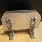 Vintage Hammered Aluminum Napkin Towel Holder  Metalware In Rodney Kent Style