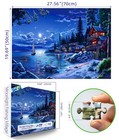 Moonlight Lakeside Village 1000 Piece Jigsaw Puzzle 27 5 X 19 7 Inch