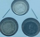 Three 1917 Canada 5 Cent  925 Sterling Silver Coins