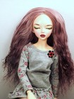 Bjd Doll Wig Size 7 Minifee  Mohair  Tibetan  17 78 Cm  Ooak  Mauve Brown  322