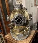 Full Size Antique Us Navy Brass Divers Diving Helmet Mark V Deep Sea Scuba Gift