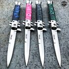 9  Classic Italian Milano Spring Assist Open Folding Stiletto Pocket Knife Blade