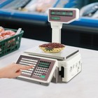 Commercial Digital Food Price Computing Scale 66lbs With Dual Label Printer Fast