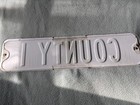 Vintage Road Street Sign County I Black And White Raised Lettering Vintage Rare