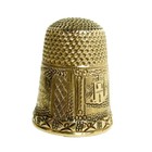 Antique 14k Gold Thimble Monogrammed Ar From Mh Scenic Town Buildings Sz  7