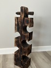 Rustic Barn Beam 5 Bottle Wine Rack With A Woodburned Finish Custom Made