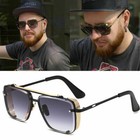 Men s Sunglasses Designer Square Retro Gold Frame Shades Metal Fashion Hip Hop