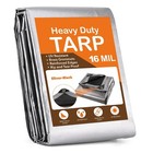 Heavy Duty Poly Tarp Silver 10 Mil 16 Mil Waterproof Tarpaulin Cover W grommets