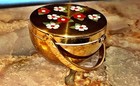 Vtg Parker Pen Wadsworth Makeup Powder Compact Flower Basket W etched Handle