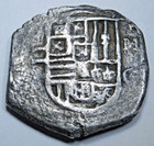 1597 Shipwreck Spanish Silver 2 Reales Colonial 1500 s Pirate Treasure Cob Coin